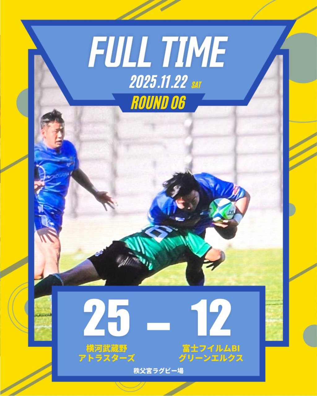 【トップイーストリーグ第6節】 vs富士フイルム BIグリーンエルクス